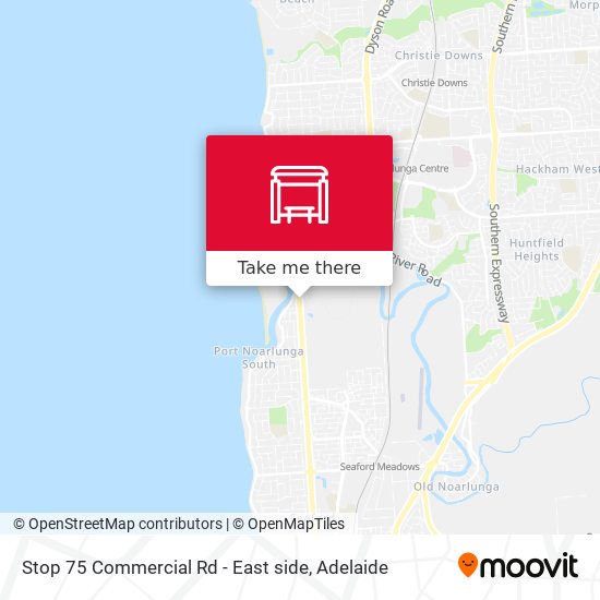 Stop 75 Commercial Rd - East side map
