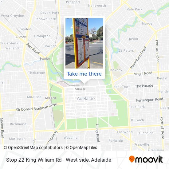 Mapa Stop Z2 King William Rd - West side