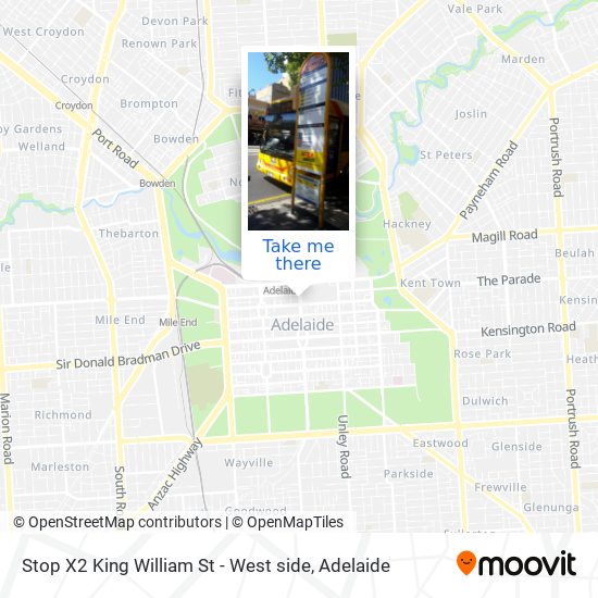 Mapa Stop X2 King William St - West side