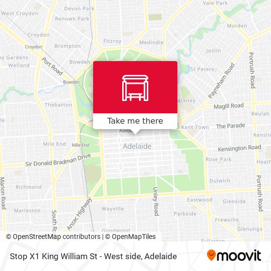 Stop X1 King William St - West side map