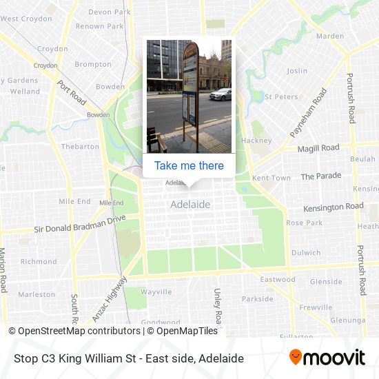Mapa Stop C3 King William St - East side