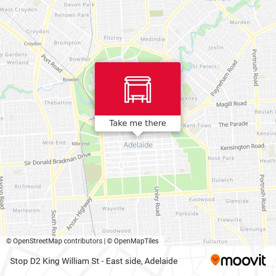 Stop D2 King William St - East side map