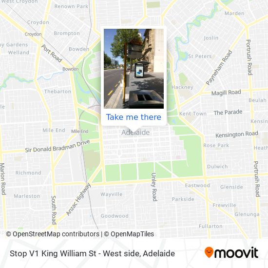 Stop V1 King William St - West side map