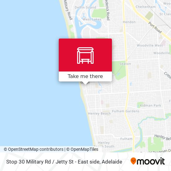 Mapa Stop 30 Military Rd / Jetty St - East side