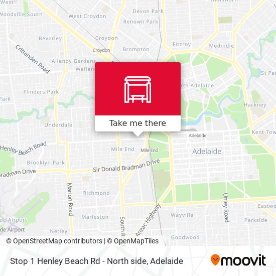 Stop 1 Henley Beach Rd - North side map