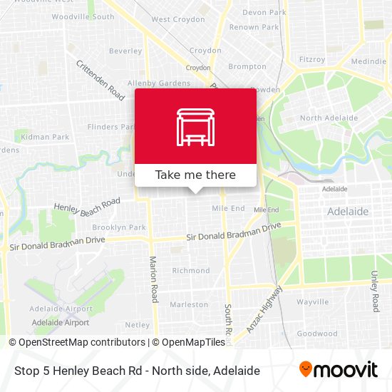 Stop 5 Henley Beach Rd - North side map