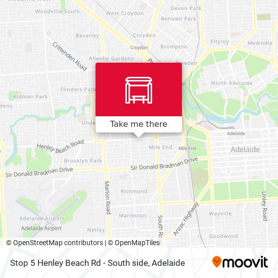 Stop 5 Henley Beach Rd - South side map