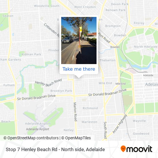 Stop 7 Henley Beach Rd - North side map