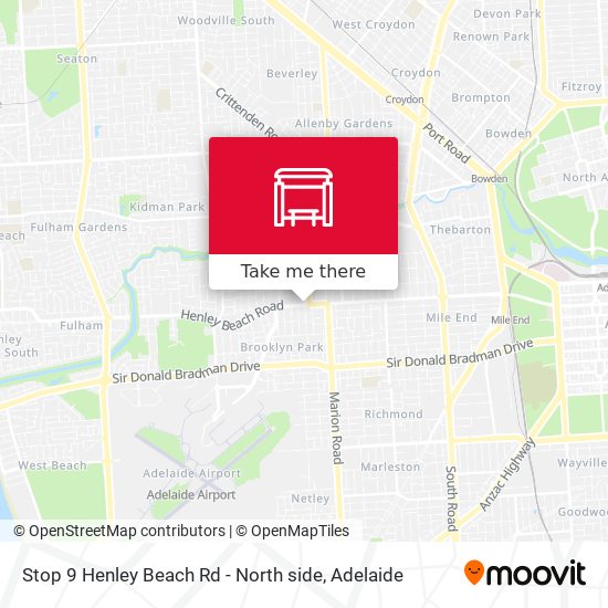 Stop 9 Henley Beach Rd - North side map