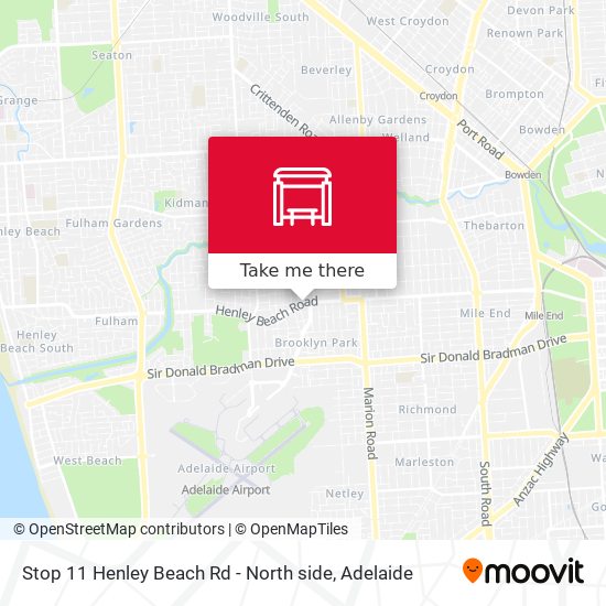 Stop 11 Henley Beach Rd - North side map