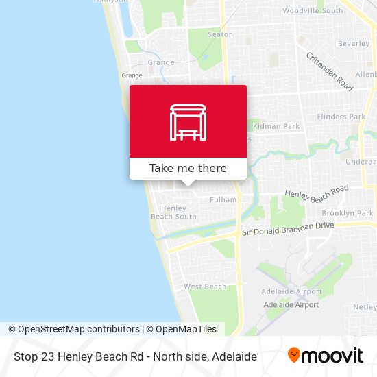 Stop 23 Henley Beach Rd - North side map