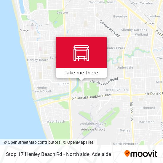 Stop 17 Henley Beach Rd - North side map