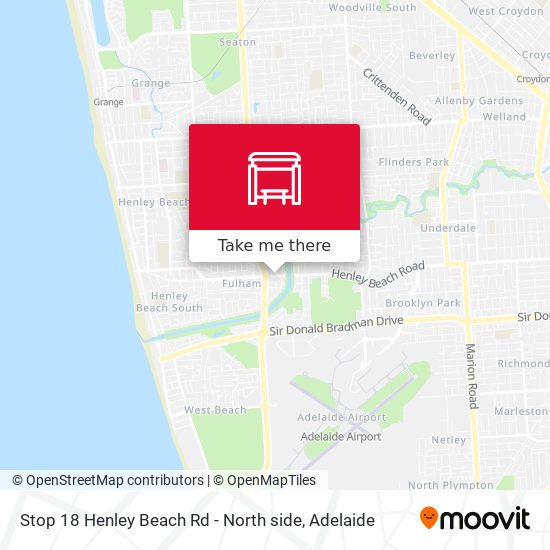 Stop 18 Henley Beach Rd - North side map