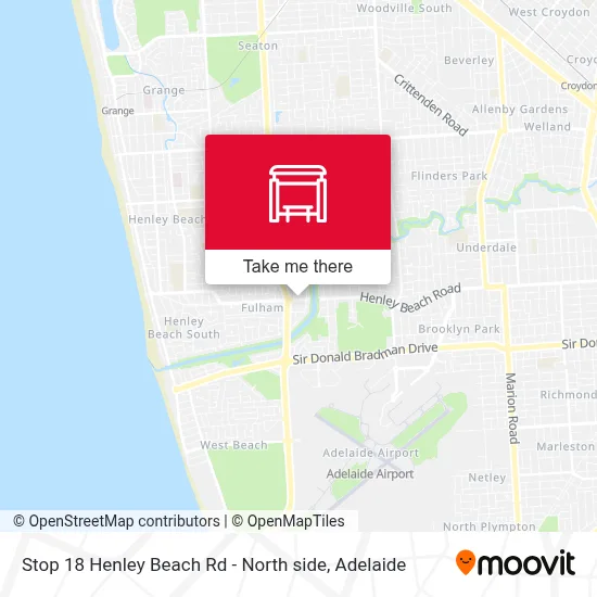 Stop 18 Henley Beach Rd - North side map