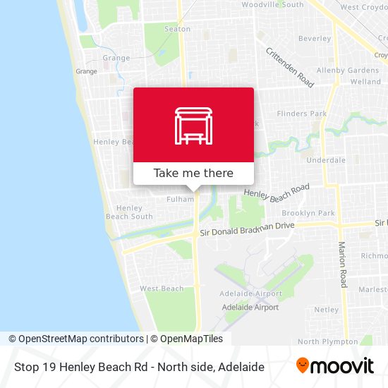 Stop 19 Henley Beach Rd - North side map