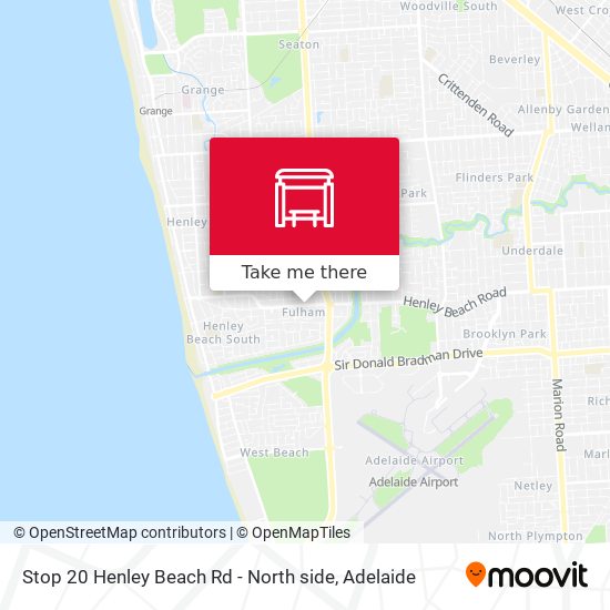 Stop 20 Henley Beach Rd - North side map