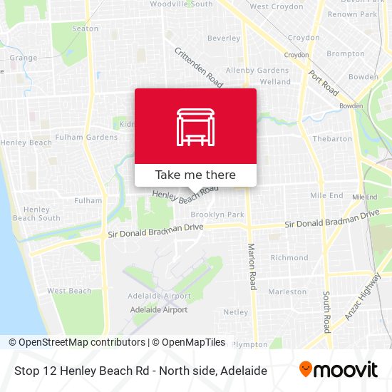 Stop 12 Henley Beach Rd - North side map
