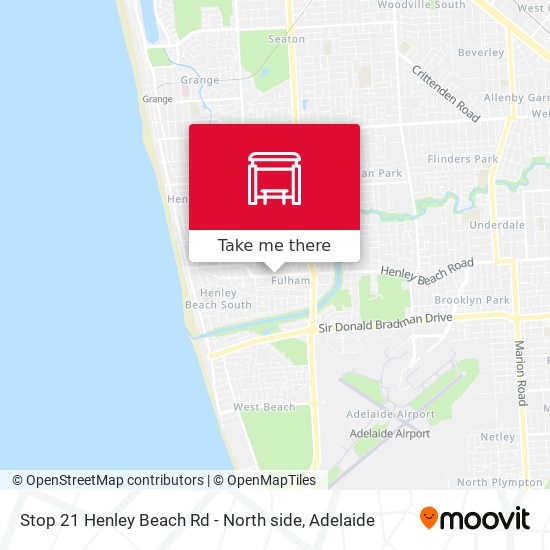 Stop 21 Henley Beach Rd - North side map