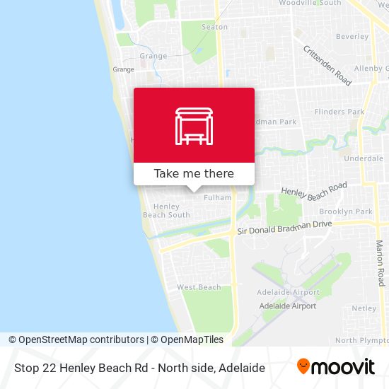 Stop 22 Henley Beach Rd - North side map