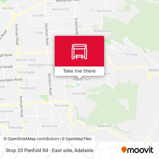 Stop 20 Penfold Rd - East side map
