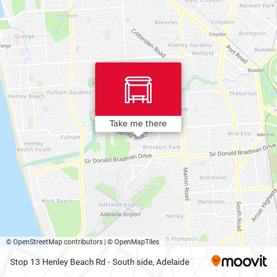 Stop 13 Henley Beach Rd - South side map