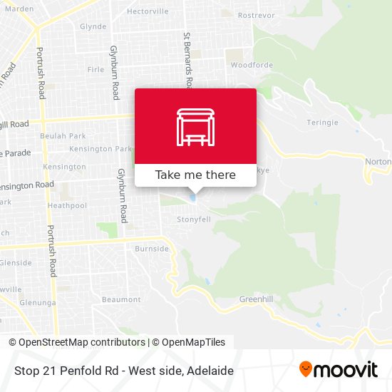 Stop 21 Penfold Rd - West side map