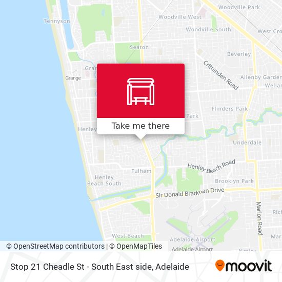 Stop 21 Cheadle St - South East side map