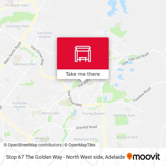 Stop 67 The Golden Way - North West side map