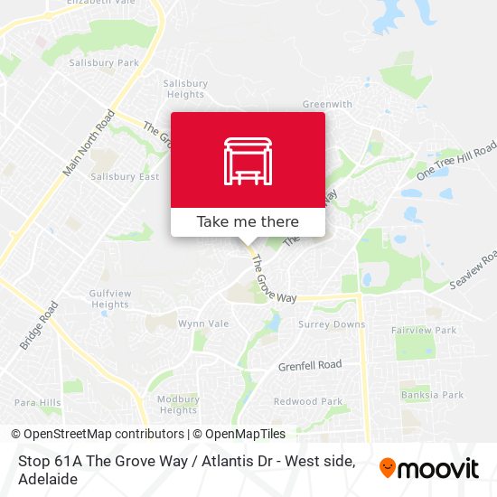 Stop 61A The Grove Way / Atlantis Dr - West side map