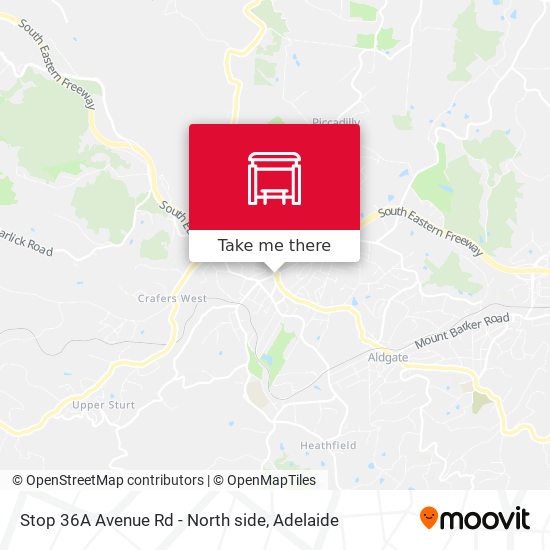 Stop 36A Avenue Rd - North side map