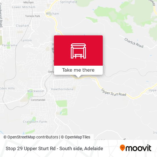 Stop 29 Upper Sturt Rd - South side map