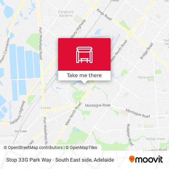 Stop 33G Park Way - South East side map