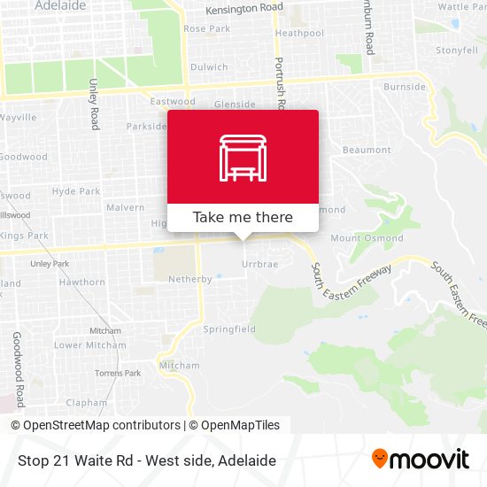 Stop 21 Waite Rd - West side map