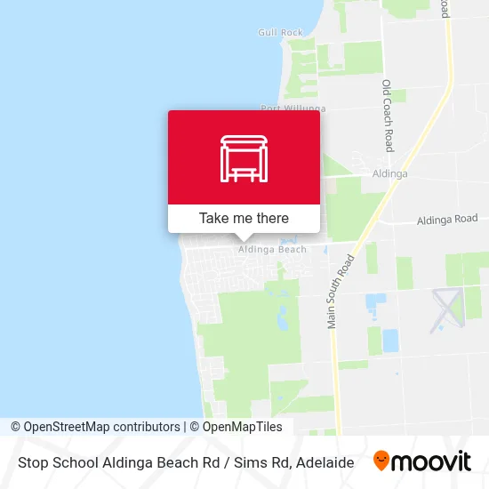 Mapa Stop School Aldinga Beach Rd / Sims Rd