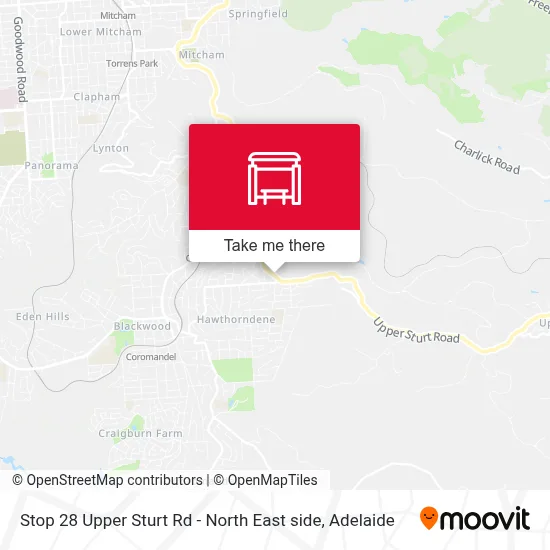 Mapa Stop 28 Upper Sturt Rd - North East side