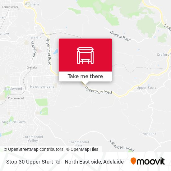 Stop 30 Upper Sturt Rd - North East side map