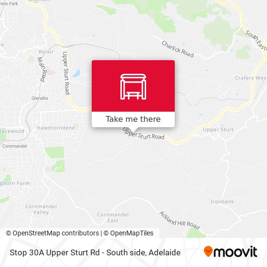 Stop 30A Upper Sturt Rd - South side map