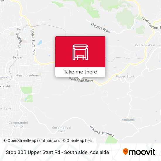 Stop 30B Upper Sturt Rd - South side map