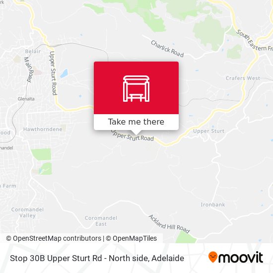 Stop 30B Upper Sturt Rd - North side map