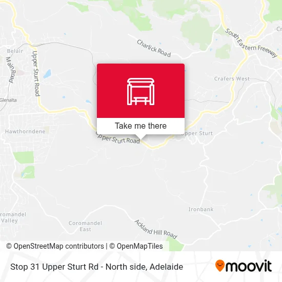 Mapa Stop 31 Upper Sturt Rd - North side