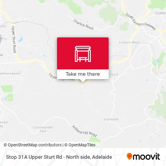 Stop 31A Upper Sturt Rd - North side map