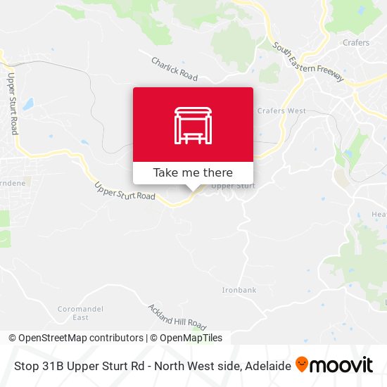 Stop 31B Upper Sturt Rd - North West side map
