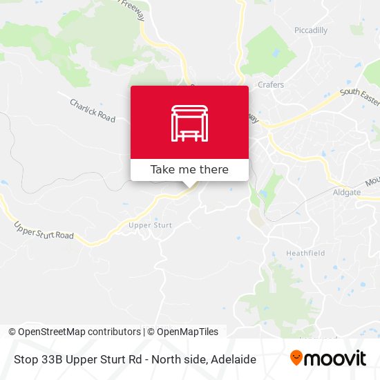 Stop 33B Upper Sturt Rd - North side map