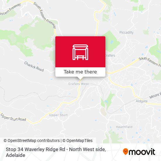 Stop 34 Waverley Ridge Rd - North West side map