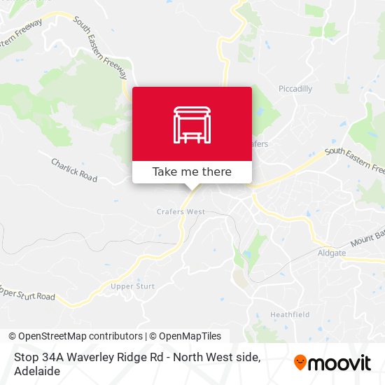 Stop 34A Waverley Ridge Rd - North West side map
