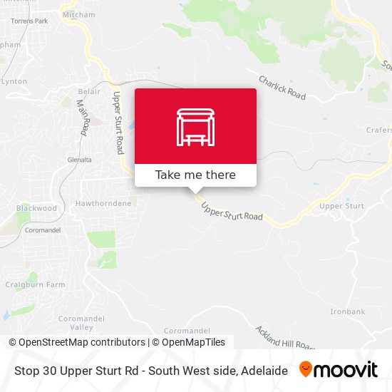 Stop 30 Upper Sturt Rd - South West side map