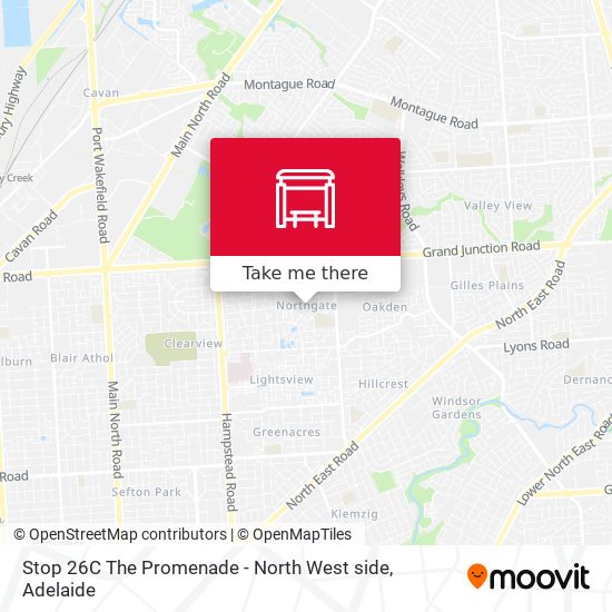 Stop 26C The Promenade - North West side map
