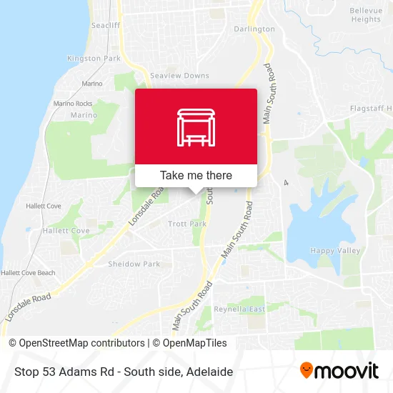 Mapa Stop 53 Adams Rd - South side