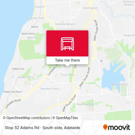 Mapa Stop 52 Adams Rd - South side