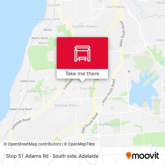 Stop 51 Adams Rd - South side map